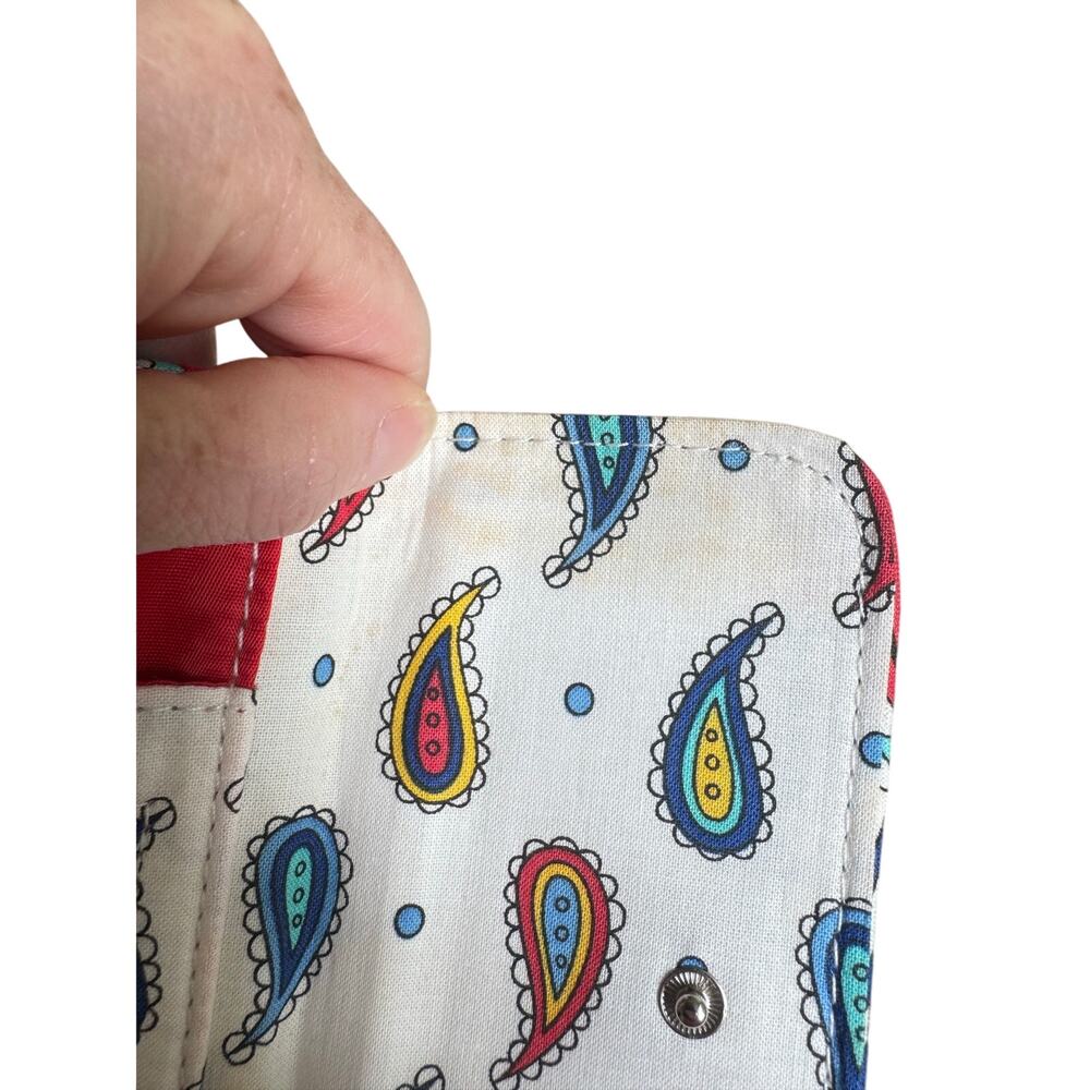 Vera Bradley Shoulder Bag Wallet Set Marina Paisley Quilted Retired Print Purse - Picture 10 of 11